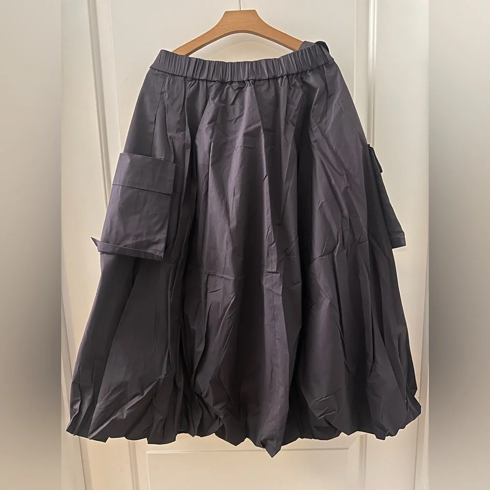 Tibi Deep Purple Full A-Line Skirt